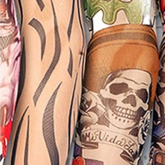 19 pcs Arts Fake Tattoo Sleeves Temporary Designs Unisex Tiger Crown Tribal NIP - Picture 4 of 7
